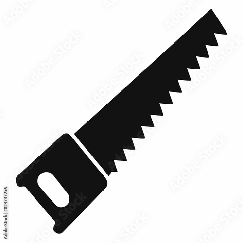 Minimalist Black Saw Silhouette Vector Design