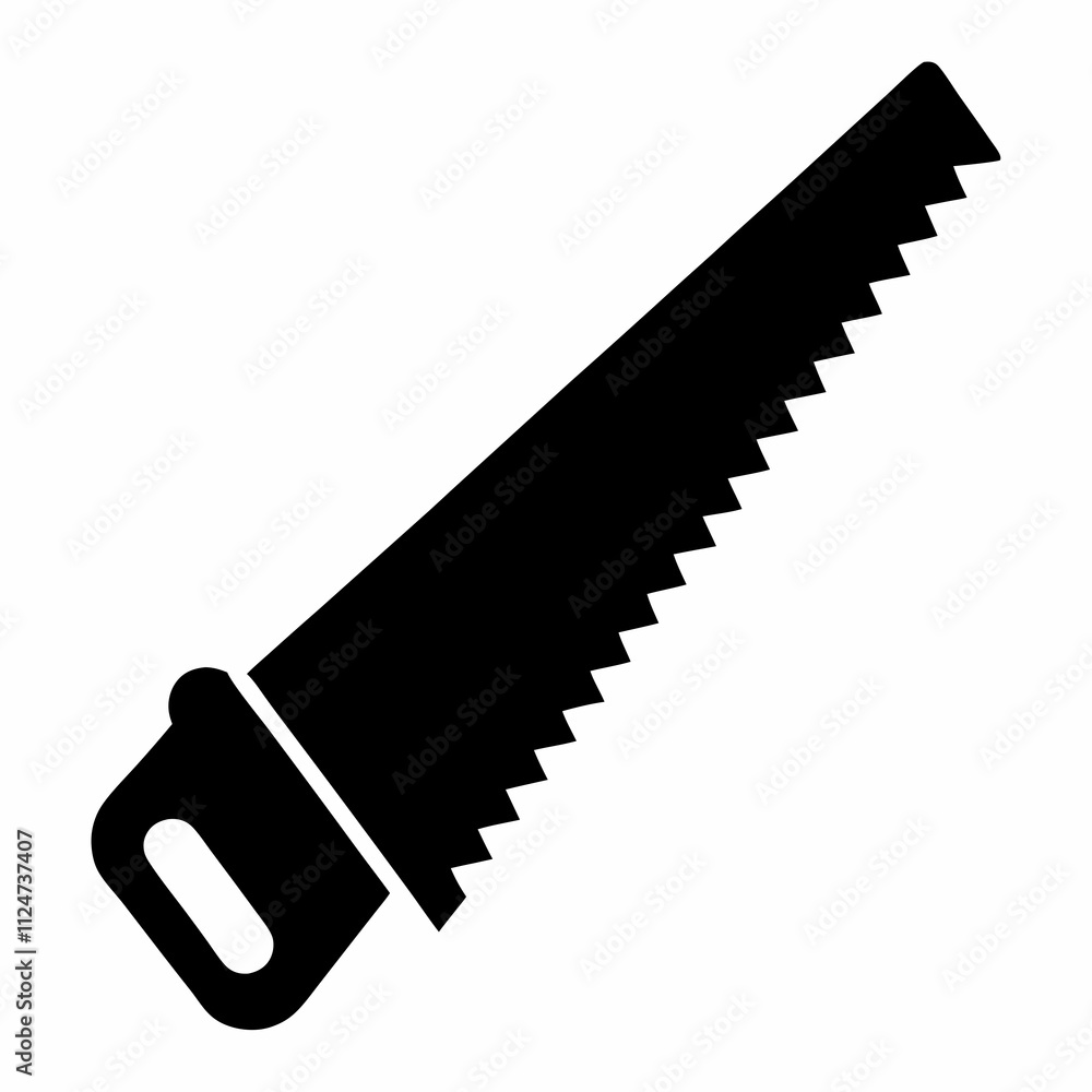 Minimalist Black Saw Silhouette Vector Design Minimalist Black Saw Silhouette Vector Design