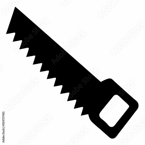 Minimalist Black Saw Silhouette Vector Design