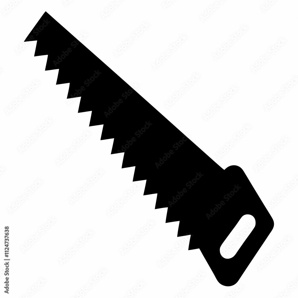 Minimalist Black Saw Silhouette Vector Design Minimalist Black Saw Silhouette Vector Design