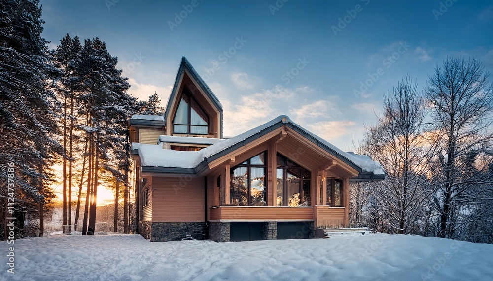 Generated image Architecture building winter house Generated image Architecture building winter house