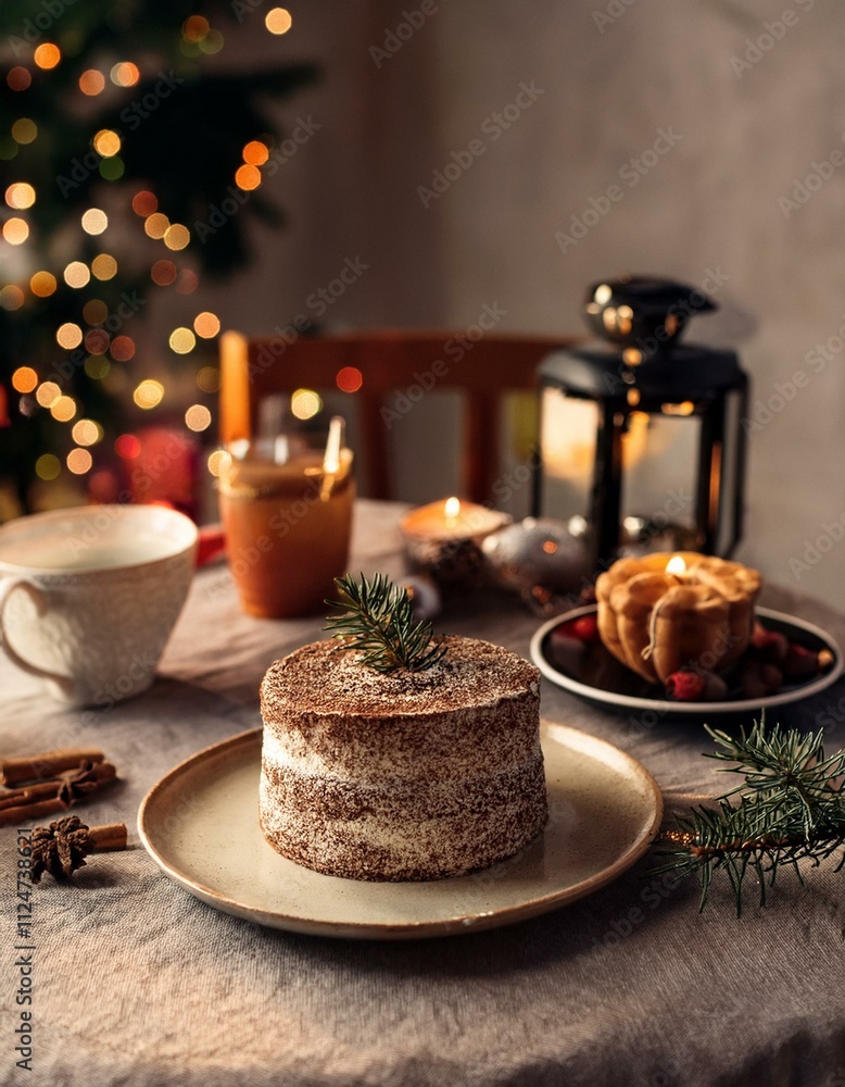 christmas cake with candle christmas cake with candle