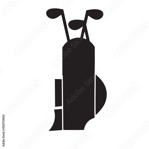 Wallpaper Mural golf bag icon flat style vector illustration with golf tools Torontodigital.ca