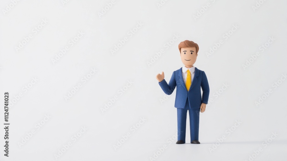 A small, stylized figure of a businessman in a suit and tie, standing against a plain background, exuding a professional demeanor. A small, stylized figure of a businessman in a suit and tie, standing against a plain background, exuding a professional demeanor.