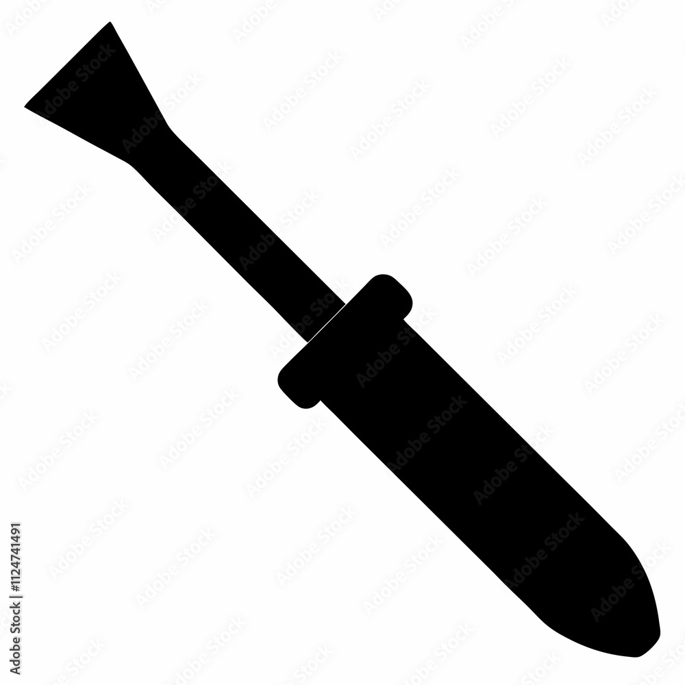 Minimalist Black Silhouette Chisel Vector Illustration Minimalist Black Silhouette Chisel Vector Illustration