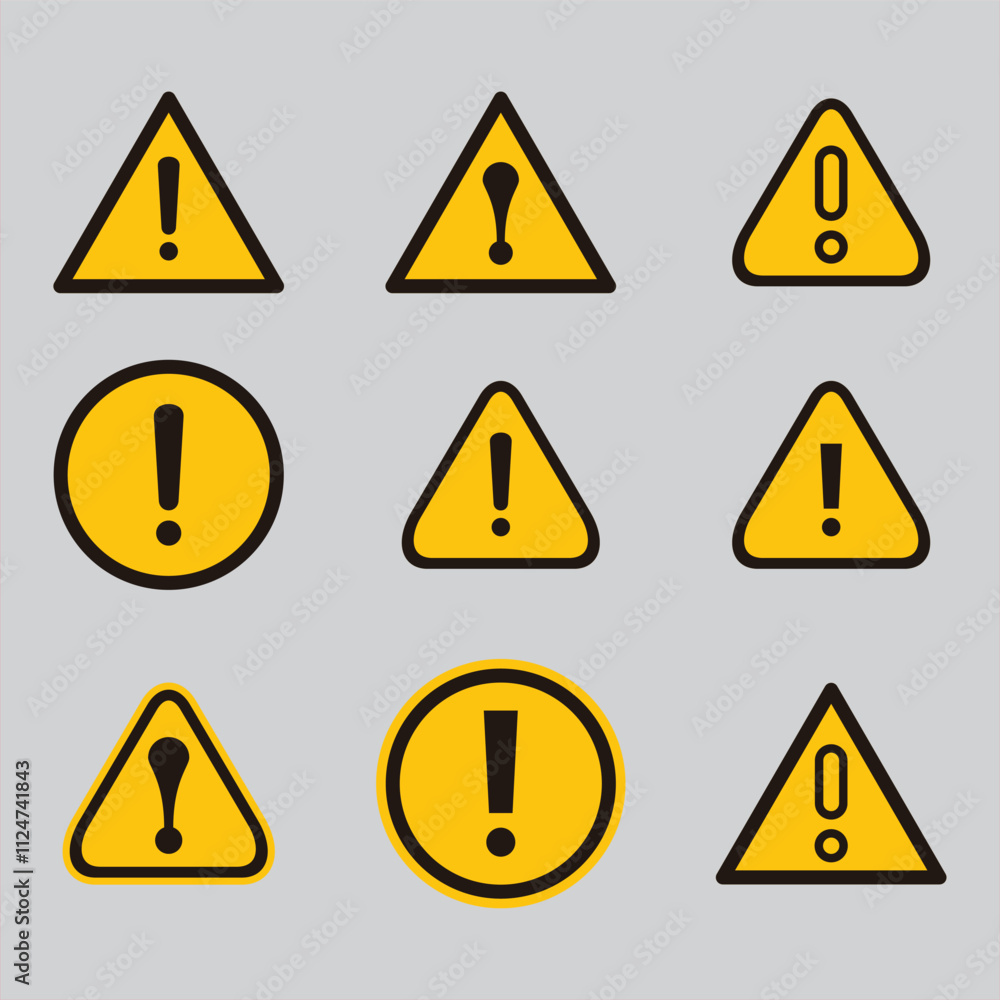 Symbol sign caution wanning yellow danger for decoration Symbol sign caution wanning yellow danger for decoration