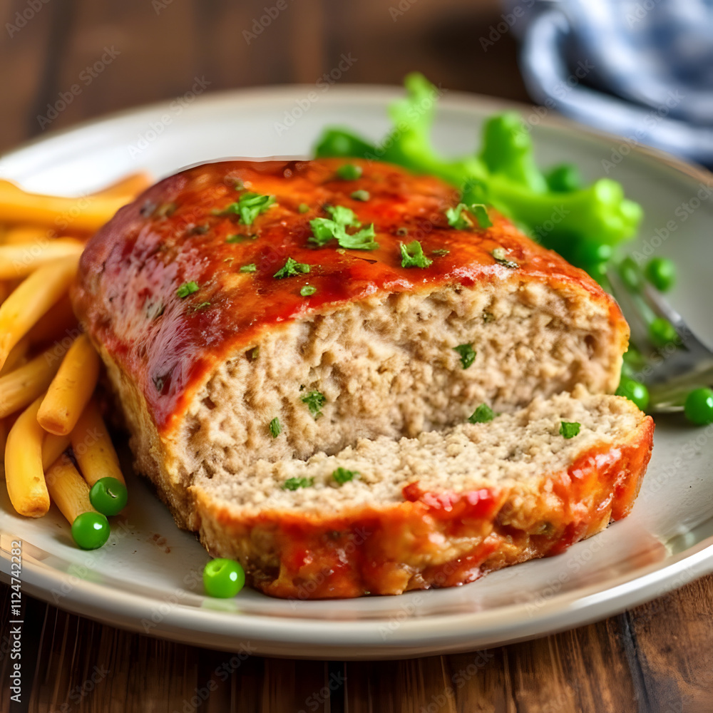 French fries and leafy greens.Meat with French fries. French fries and leafy greens.Meat with French fries.