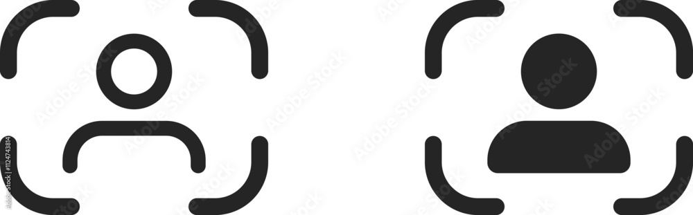 Face person recognition scan sign icon vector design Face person recognition scan sign icon vector design