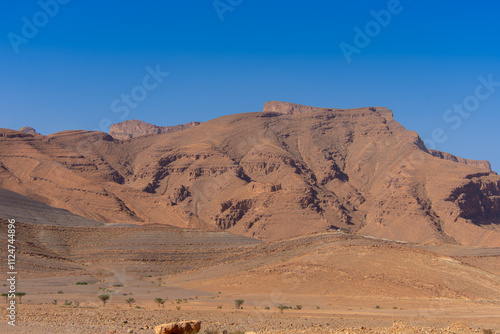 View of the Anti Atlas geological formation in southern Morocco photo