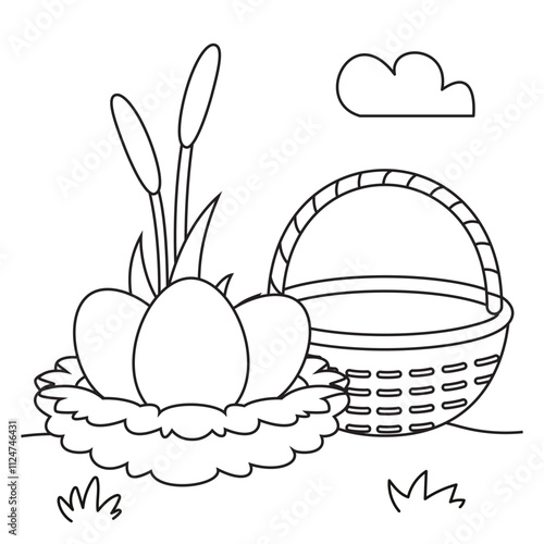 Easter coloring page for kids