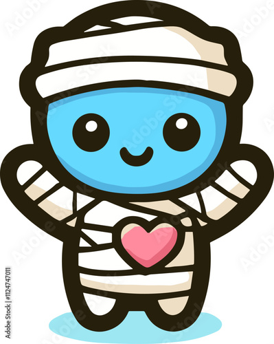 mummy cartoon cute style  ilustration design