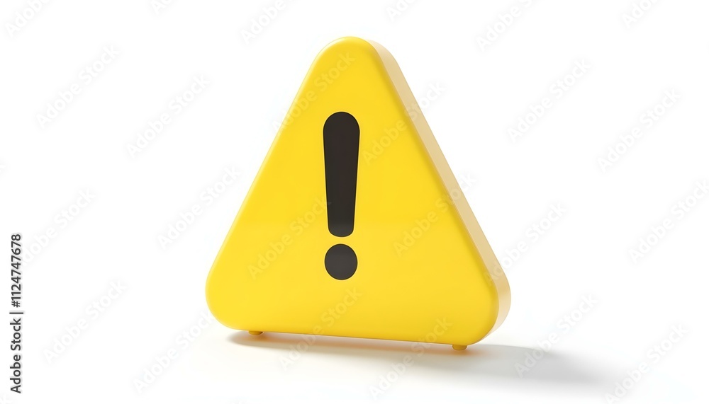 3d alert sign, attention mark, caution icon. Isolated vector yellow triangle with exclamation mark. Danger warning, emergency hazard notification symbol. Alert notice, warning reminder and attention 3d alert sign, attention mark, caution icon. Isolated vector yellow triangle with exclamation mark. Danger warning, emergency hazard notification symbol. Alert notice, warning reminder and attention