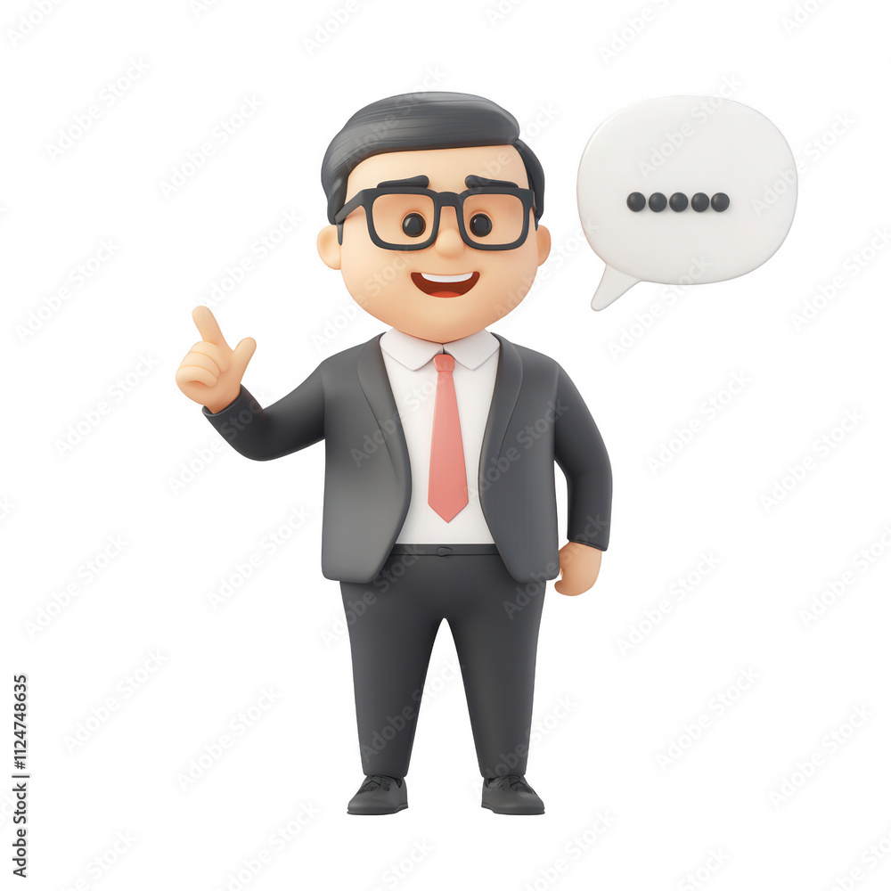 A cheerful businessman giving a thumbs up with a speech bubble, embodying positivity., isolated on a transparent background. A cheerful businessman giving a thumbs up with a speech bubble, embodying positivity., isolated on a transparent background.
