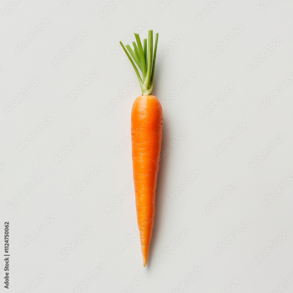 Fresh organic carrot with green leaves on light background. Fresh organic carrot with green leaves on light background.
