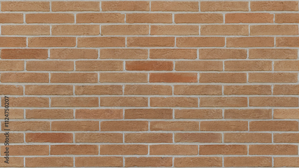 Fototapeta premium Brick and mortar wall texture. Seamless pattern. 8k texture for background or realistic rendering.
