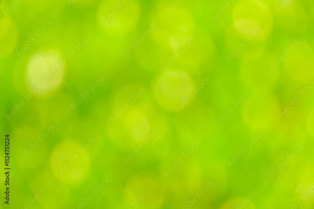 緑の光が広がるボケ効果