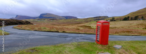 Lonely telephone box at Shulista, Isle of Skye photo