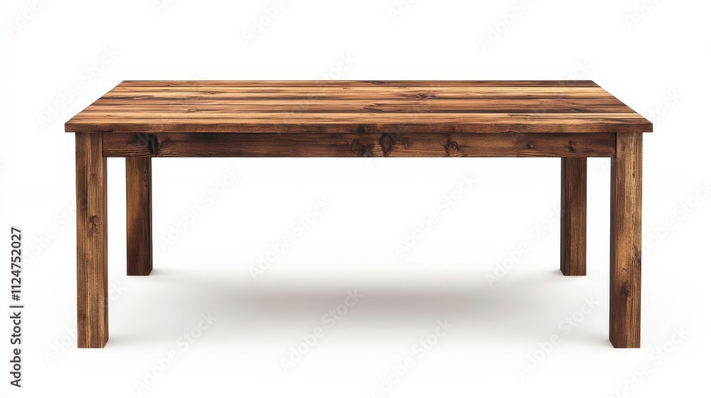 Rustic Wooden Table Perspective on a White Background Suitable for Kitchen or Dining Applications. Generative AI Rustic Wooden Table Perspective on a White Background Suitable for Kitchen or Dining Applications. Generative AI