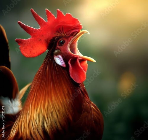 rooster in the farm photo