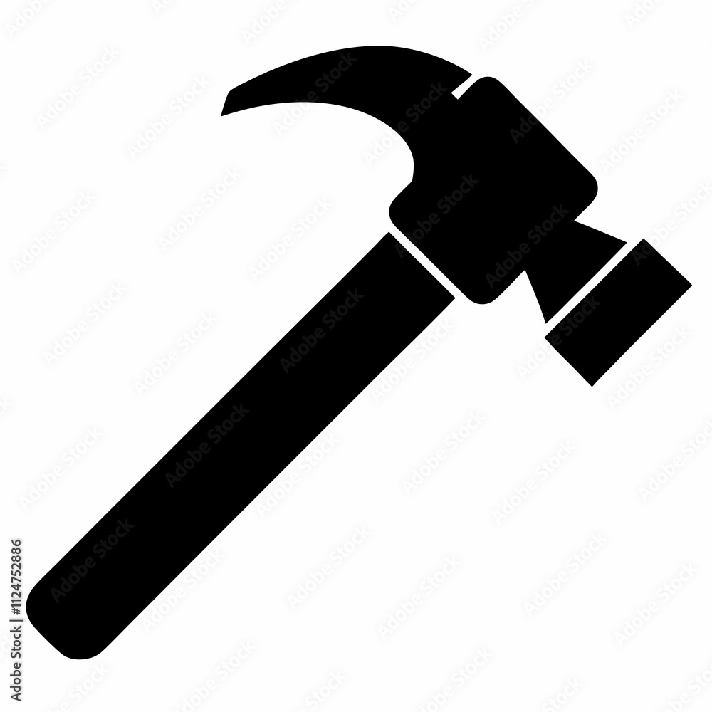 Minimalist Black Silhouette of a Hammer Vector Illustration Minimalist Black Silhouette of a Hammer Vector Illustration