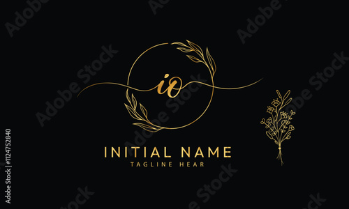 IO O I initial signature logo template vector
