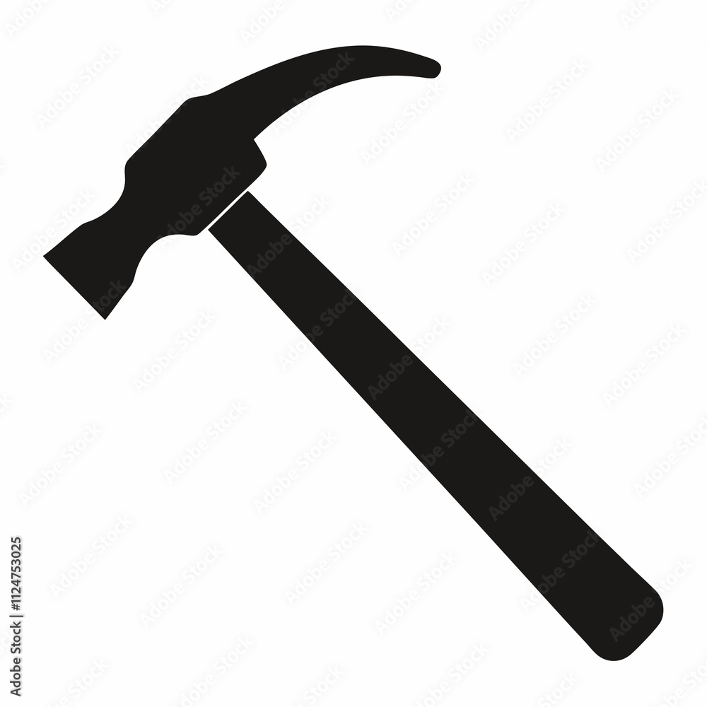 Minimalist Black Silhouette of a Hammer Vector Illustration Minimalist Black Silhouette of a Hammer Vector Illustration