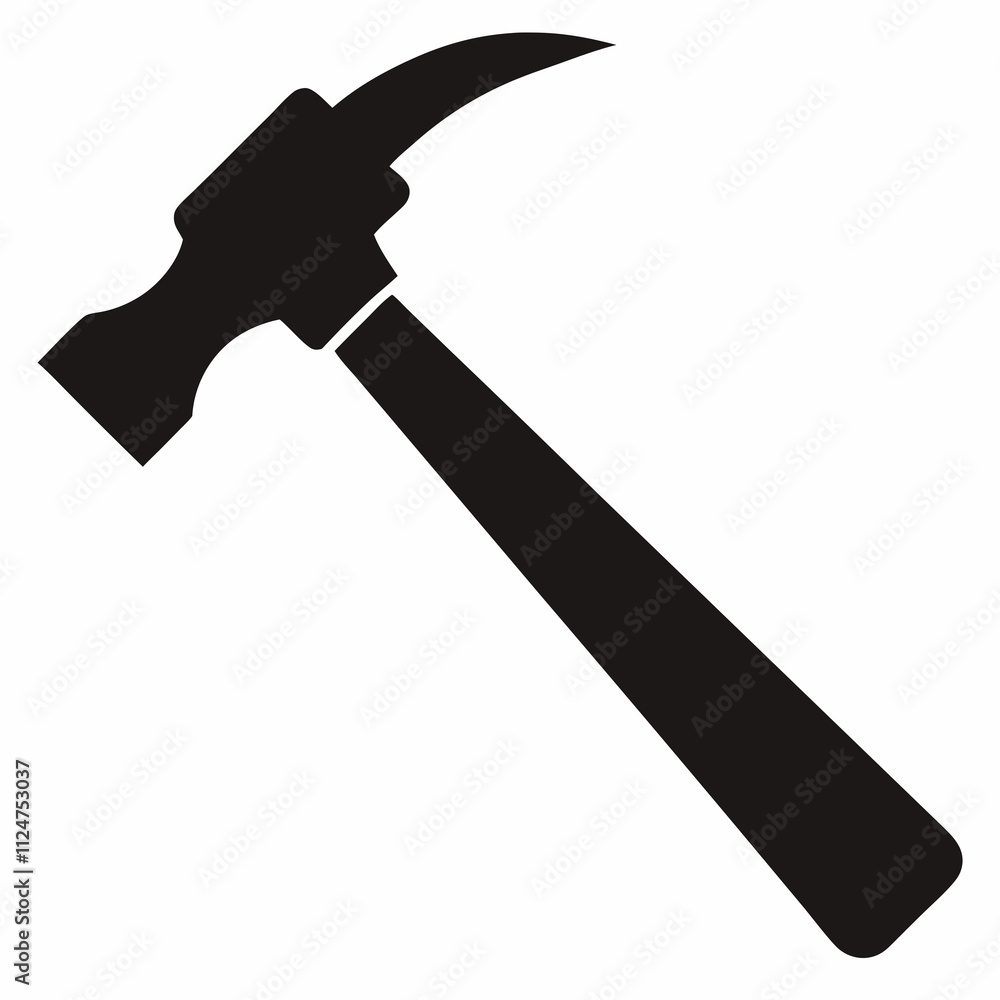 Minimalist Black Silhouette of a Hammer Vector Illustration Minimalist Black Silhouette of a Hammer Vector Illustration