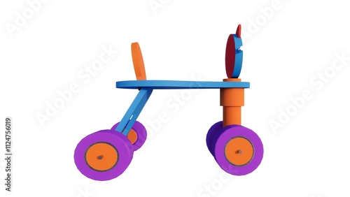 Illustration of a children's toy with a cute bicycle model