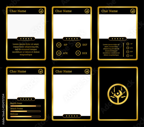 trading game template with simple concept and luxurious gold and black color theme
