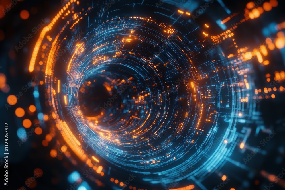 Digital world glowing earth futuristic data visualization neon blue and orange colors Digital world glowing earth futuristic data visualization neon blue and orange colors