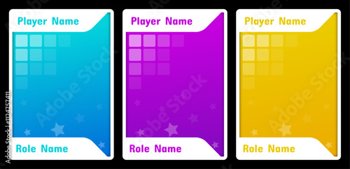 trading game template with contrast and colorful theme. card template for playing