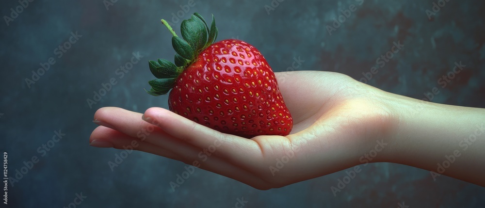 Obraz premium Delicate Touch strawberry Hand