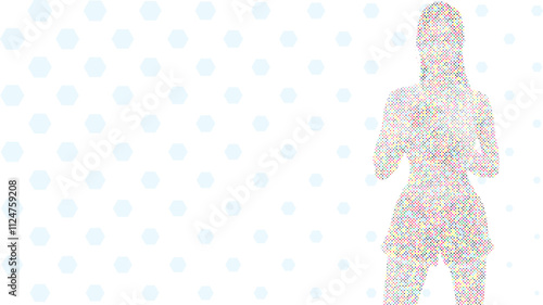 A silhouette vector from basic shape of a boxer athlete exercise routine