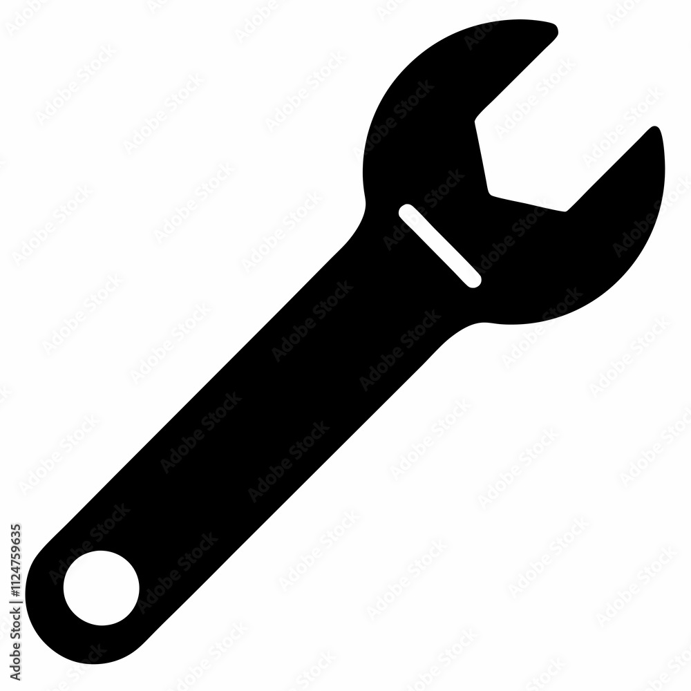 Minimalist Black Silhouette Wrench Vector Design Minimalist Black Silhouette Wrench Vector Design