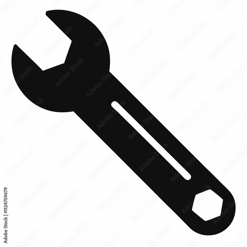 Minimalist Black Silhouette Wrench Vector Design Minimalist Black Silhouette Wrench Vector Design