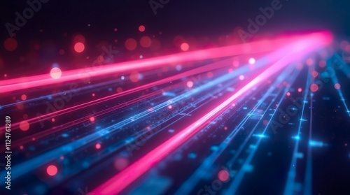 Futuristic Abstract Wave Technology Background with Red Light Effect for Corporate Branding