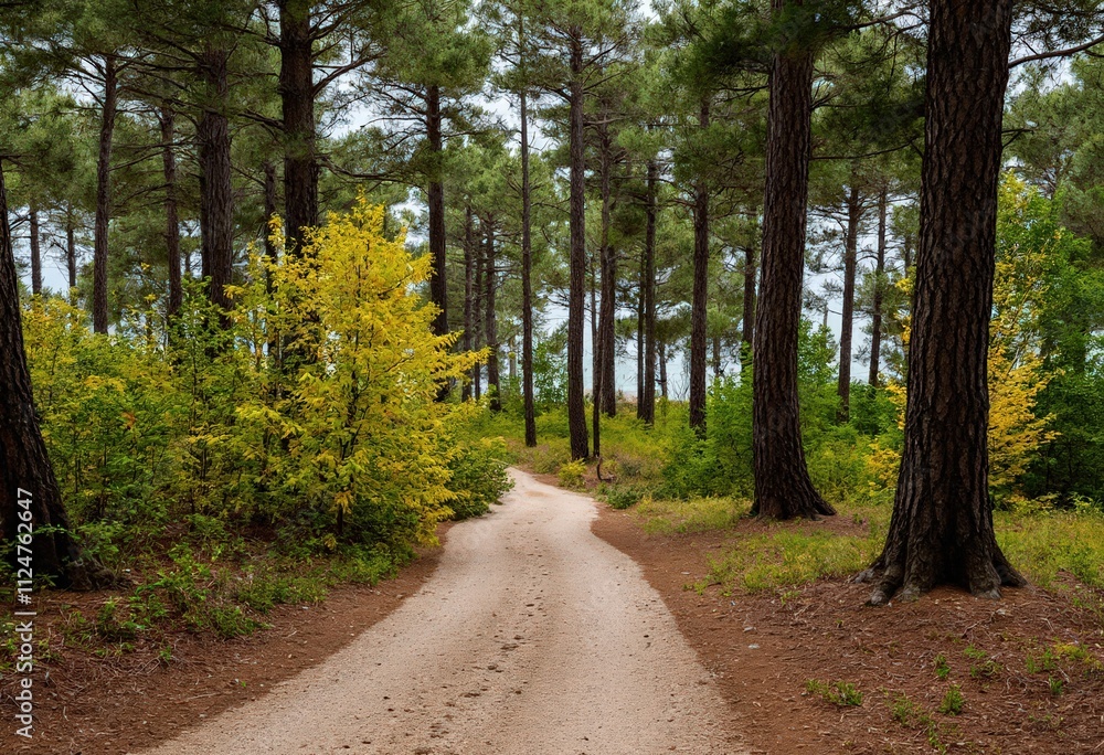 Naklejka premium road in the woods