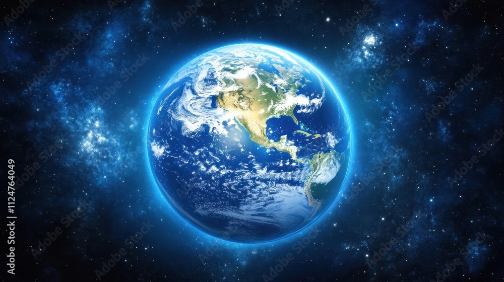 A stunning Earth seen from orbit, glowing blue against a dark sky, with the first rays of sunlight breaking over the edge. A stunning Earth seen from orbit, glowing blue against a dark sky, with the first rays of sunlight breaking over the edge.