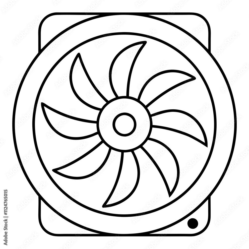 Fototapeta premium Minimalist Cooling Fan Vector Icon Design
