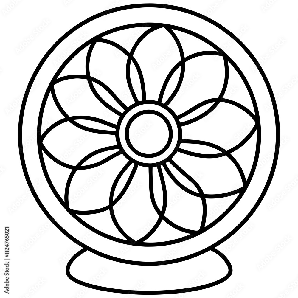 Fototapeta premium Minimalist Cooling Fan Vector Icon Design