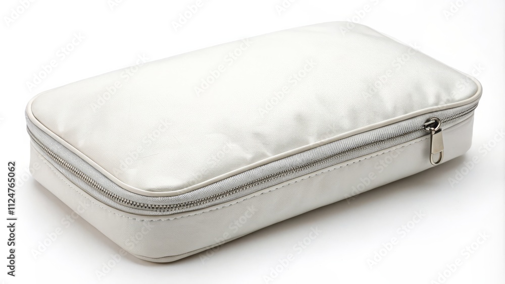Off-White Rectangular Zippered Pouch Minimalist Product Shot Off-White Rectangular Zippered Pouch Minimalist Product Shot