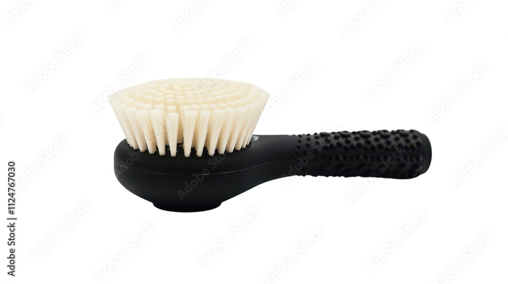 A black and white grooming brush with soft bristles designed for effective cleaning and pet care on a neutral background on transparent background A black and white grooming brush with soft bristles designed for effective cleaning and pet care on a neutral background on transparent background