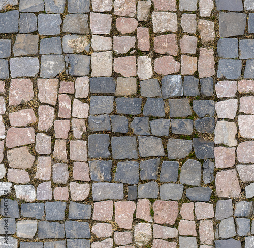 Natural granite stone paving seamless texture 