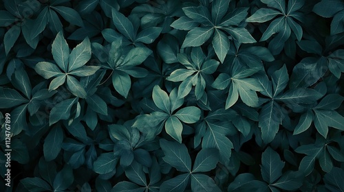 Dark Green Lush Leaves Background