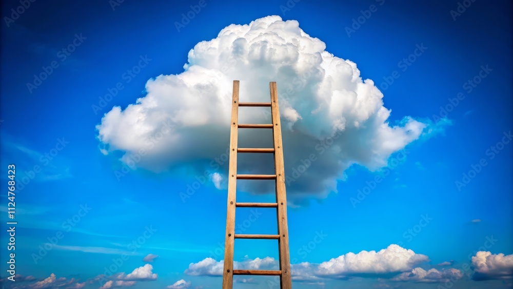 Ladder to Heaven: Surreal Cloud Photography, Blue Sky, Fantasy Cloudscape, Whimsical Image, Dreamlike Scene, Artistic Cloud, Celestial Ladder Ladder to Heaven: Surreal Cloud Photography, Blue Sky, Fantasy Cloudscape, Whimsical Image, Dreamlike Scene, Artistic Cloud, Celestial Ladder