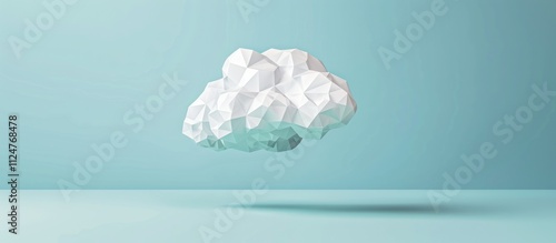 Tapety artystyczne Abstract white cloud illustration floating on solid background