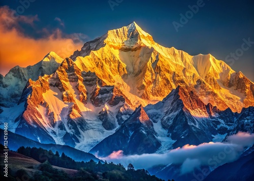 Majestic Kangchenjunga: Close-Up View from Pelling, Sikkim, India - Breathtaking Himalayan Peak