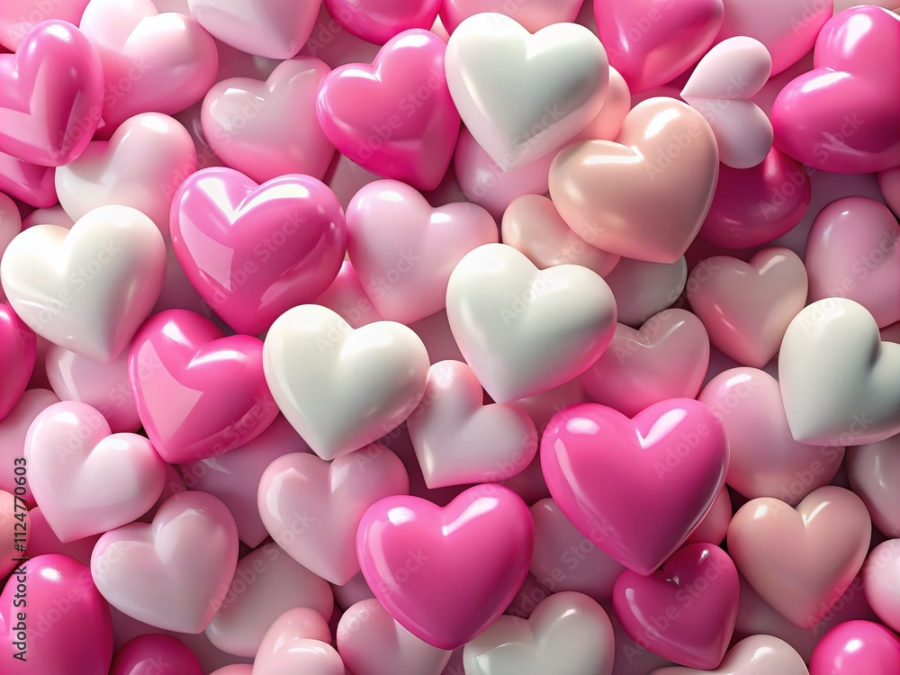 Beautiful 3D Render of Pink and White Hearts with Alpha Channel, Perfect for Romantic Themes and Celebrations, Ideal for Backgrounds and Digital Designs Beautiful 3D Render of Pink and White Hearts with Alpha Channel, Perfect for Romantic Themes and Celebrations, Ideal for Backgrounds and Digital Designs