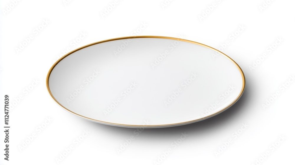 Elegant White Serving Plate with Gold Trim Ideal for Elegant Dining and Special Occasions, Perfect for Fine Dinnerware and Table Settings in Formal Events Elegant White Serving Plate with Gold Trim Ideal for Elegant Dining and Special Occasions, Perfect for Fine Dinnerware and Table Settings in Formal Events
