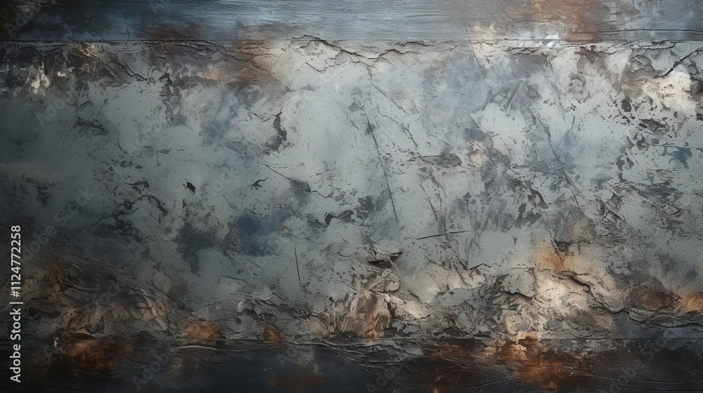 Obraz premium cracked concrete wall covered with gray cement surface as background